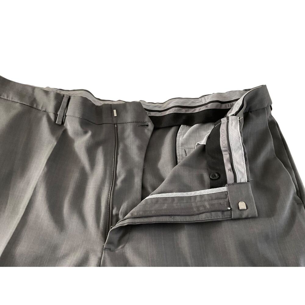 Haggar Classic Fit Premium Stretch Dress Pants 42x32‎ Gray - Picture 11 of 13
